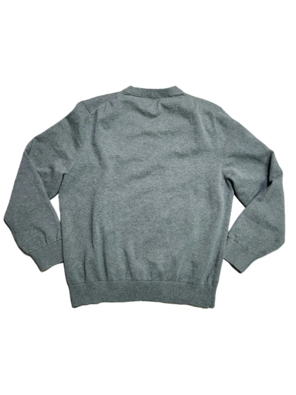 Nautica Mens Gray V Neck Long Sleeve Sweater Shirt Large